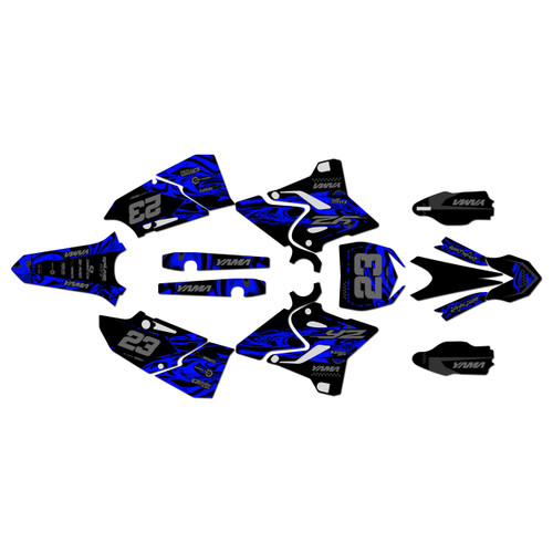 yamaha yz250x graphics kit 2016-2022 acid series blue-shift