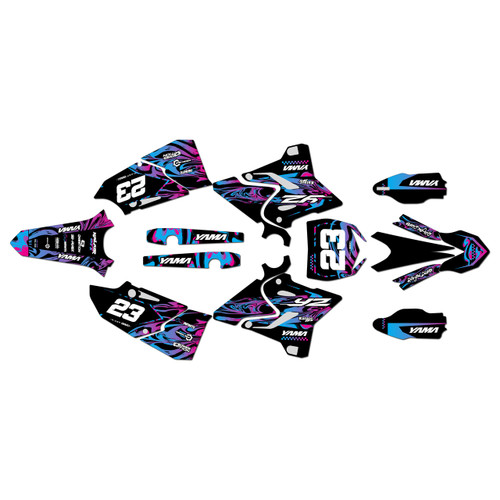 yamaha yz250x graphics kit 2016-2022 acid series magenta-shift