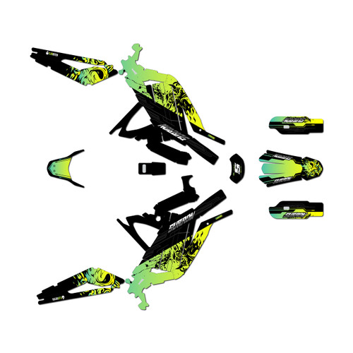 surron light graphics kit all years night-city series green