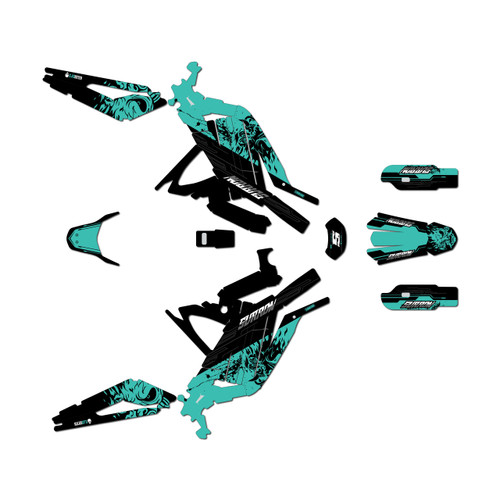 surron light graphics kit all years night-city series teal