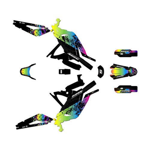 surron light graphics kit all years night-city series rainbow