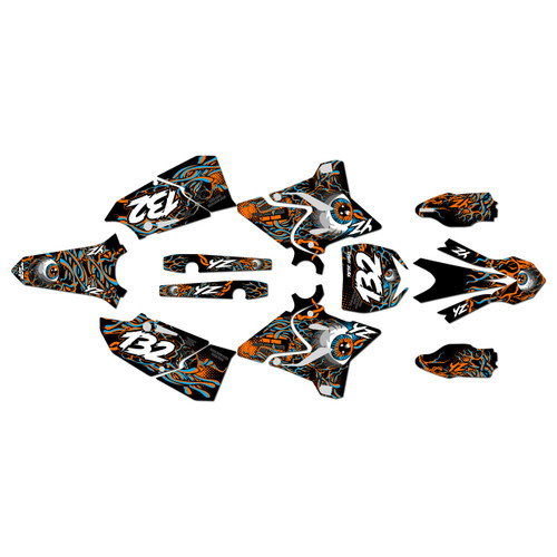 yamaha yz125x graphics kit 2020-2022 core series orange