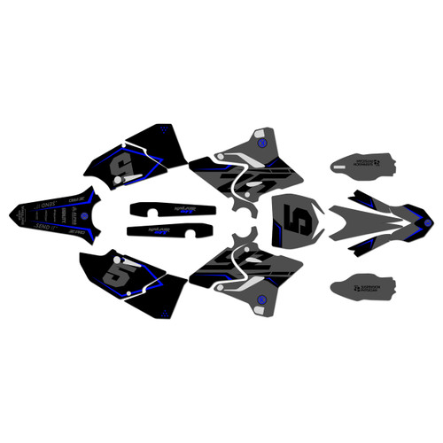 yamaha yz125x graphics kit 2020-2022 future series blue-shift