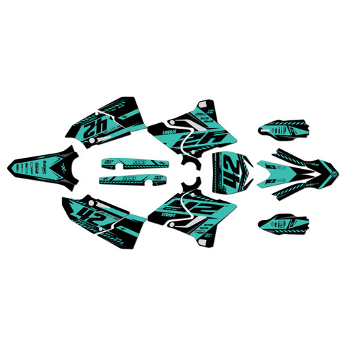 yamaha yz125x graphics kit 2020-2022 lethal series teal