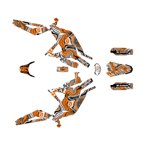 surron light graphics kit all years snagged series orange