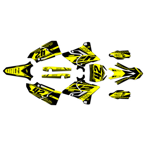 yamaha yz250x graphics kit 2016-2022 lethal series yellow-shift