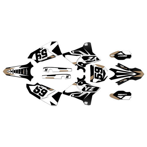 yamaha yz125x graphics kit 2020-2022 shatter series tan