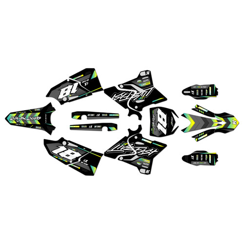 yamaha yz250x graphics kit 2016-2022 rebel series teal