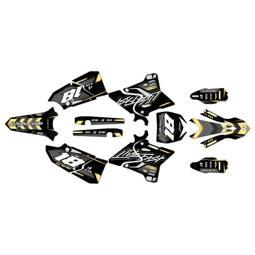 yamaha yz250x graphics kit 2016-2022 rebel series gold