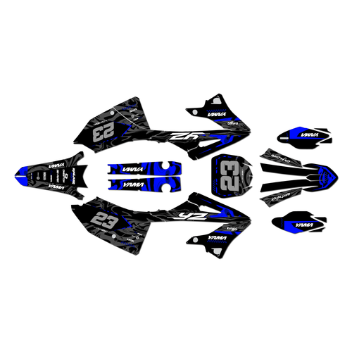 yamaha yz125x graphics kit 2023-2026 acid series blue