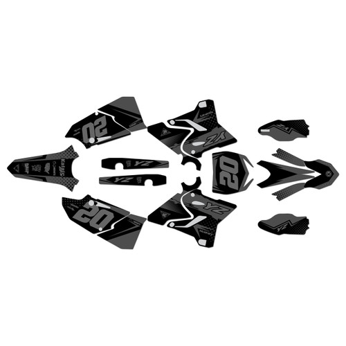 yamaha yz125x graphics kit 2020-2022 spear series smoke
