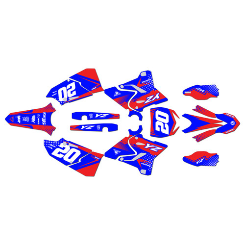 yamaha yz250x graphics kit 2016-2022 spear series red-blue