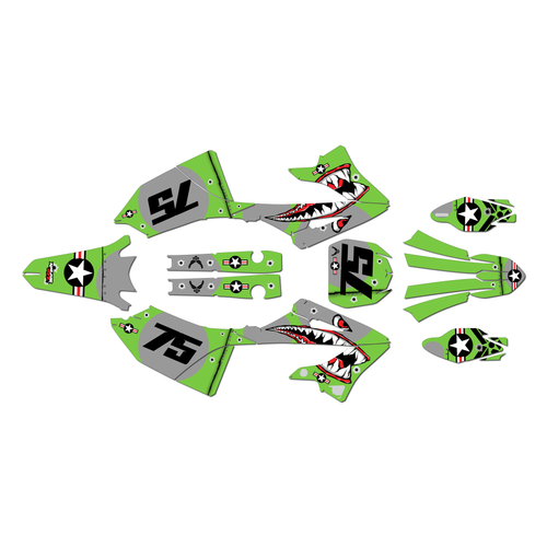 yamaha yz125x graphics kit 2023-2026 predator series green