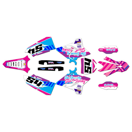 yamaha yz125x graphics kit 2020-2022 split series magenta