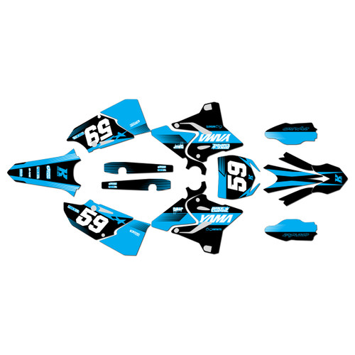 yamaha yz125x graphics kit 2020-2022 swift series cyan