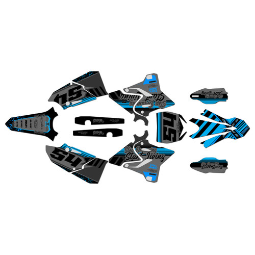 yamaha yz250x graphics kit 2016-2022 split series cyan