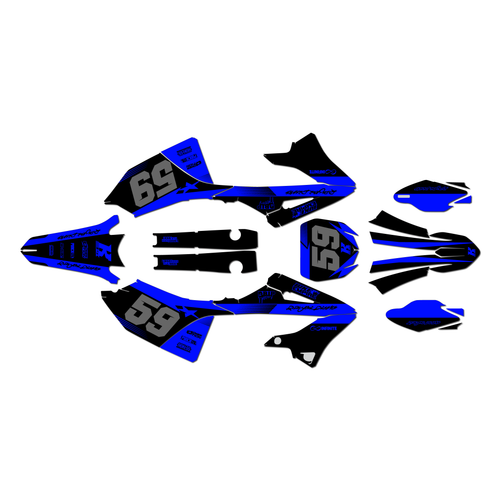 yamaha yz125x graphics kit 2023-2026 swift series blue-shift