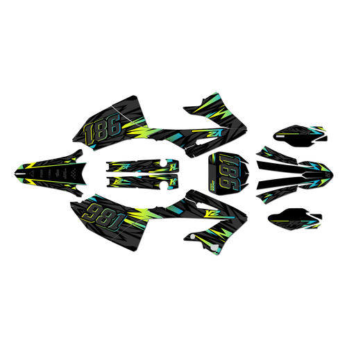 yamaha yz125x graphics kit 2023-2026 twitch series lime