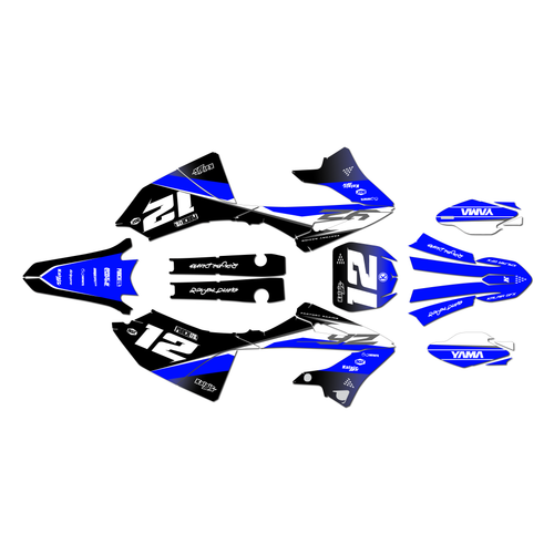 yamaha yz125x graphics kit 2023-2026 vendetta series blue