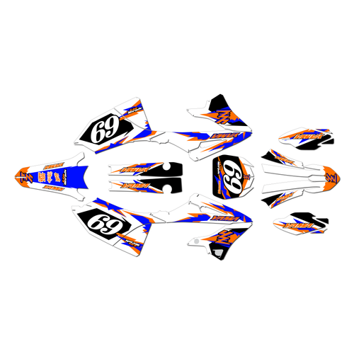 yamaha yz125x graphics kit 2023-2026 vintage series orange