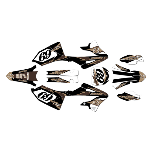 yamaha yz125x graphics kit 2023-2026 vintage series tan