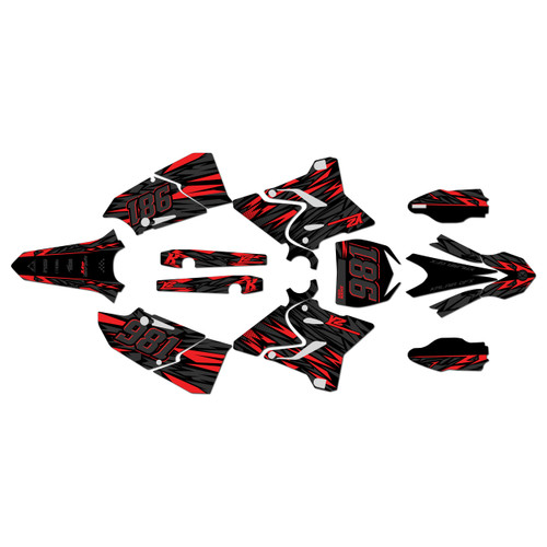 yamaha yz250x graphics kit 2016-2022 twitch series red