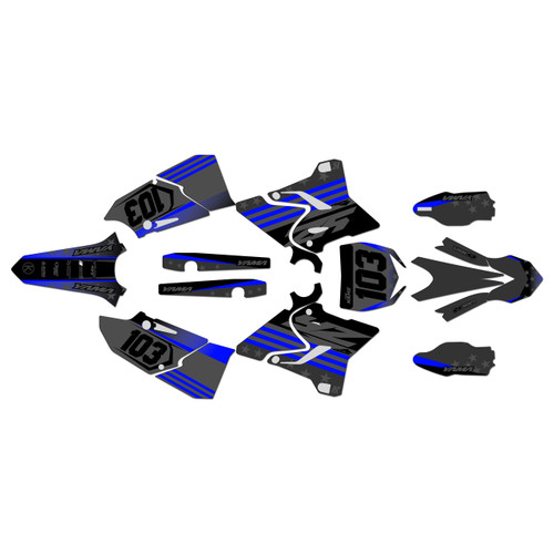 yamaha yz125x graphics kit 2020-2022 usa series blue-shift