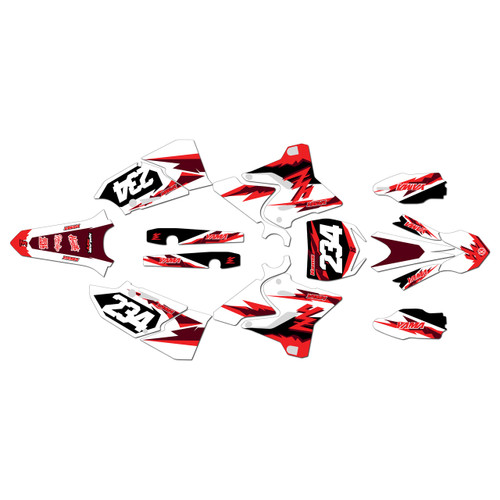 yamaha yz125x graphics kit 2020-2022 vintage series red