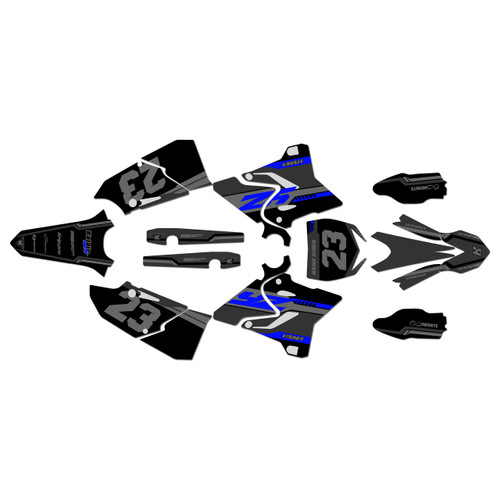 yamaha yz125x graphics kit 2020-2022 viper series blue-shift