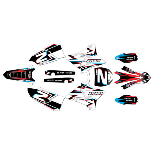 yamaha yz250x graphics kit 2016-2022 vision series white