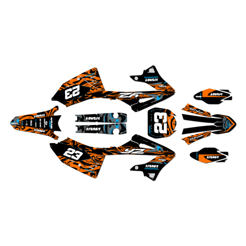 yamaha yz250x graphics kit 2023-2026 acid series orange