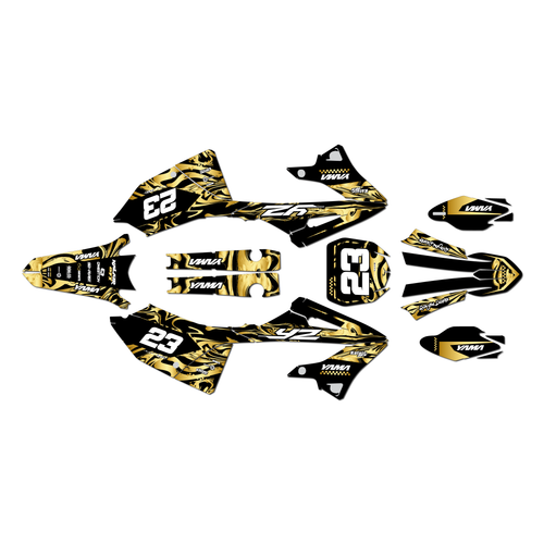 yamaha yz250x graphics kit 2023-2026 acid series gold