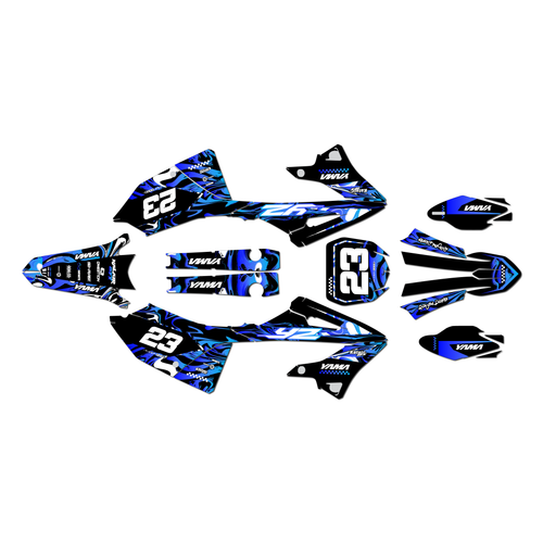 yamaha yz250x graphics kit 2023-2026 acid series blue-shift