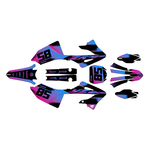yamaha yz250x graphics kit 2023-2026 drag series magenta