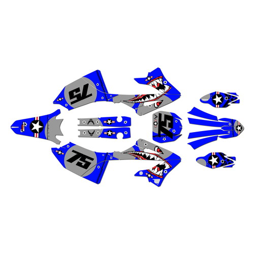 yamaha yz250x graphics kit 2023-2026 predator series blue