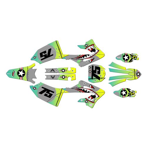 yamaha yz250x graphics kit 2023-2026 predator series lime