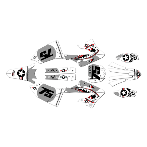 yamaha yz250x graphics kit 2023-2026 predator series white