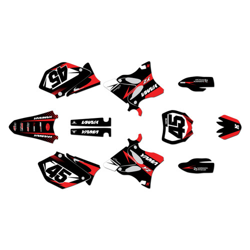 yamaha yz125 graphics kit 2006-2007 division series red