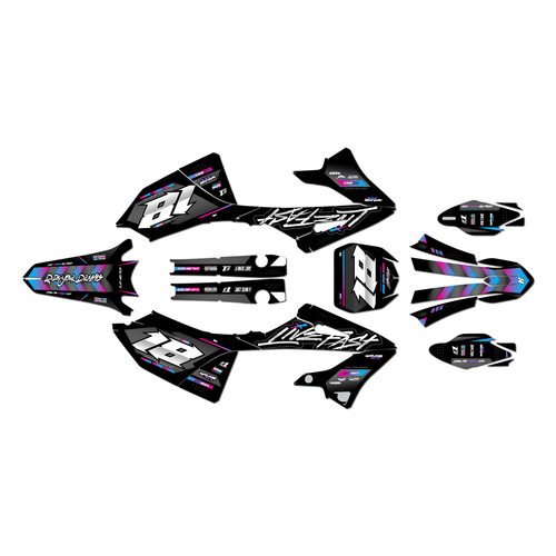 yamaha yz250x graphics kit 2023-2026 rebel series magenta