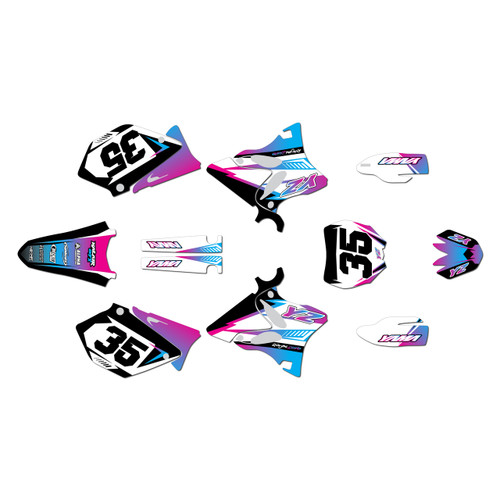 yamaha yz125 graphics kit 2008-2014 dream series pink