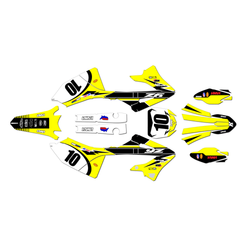 yamaha yz250x graphics kit 2023-2026 speed series yellow
