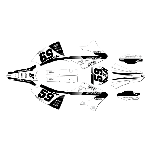 yamaha yz250x graphics kit 2023-2026 swift series white