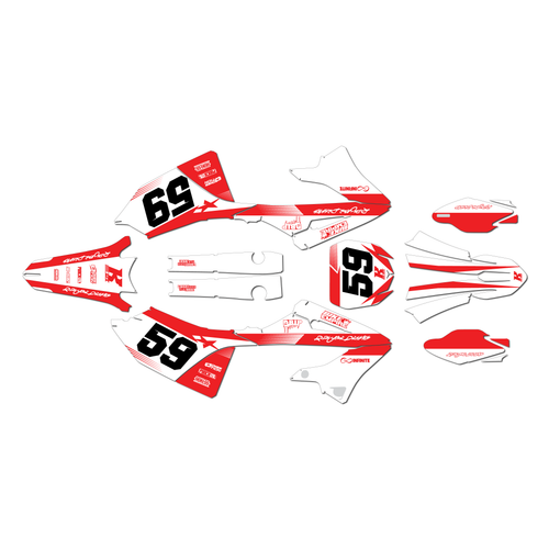 yamaha yz250x graphics kit 2023-2026 swift series red