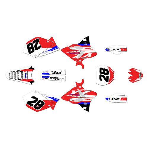yamaha yz125 graphics kit 2002-2004 factory series red