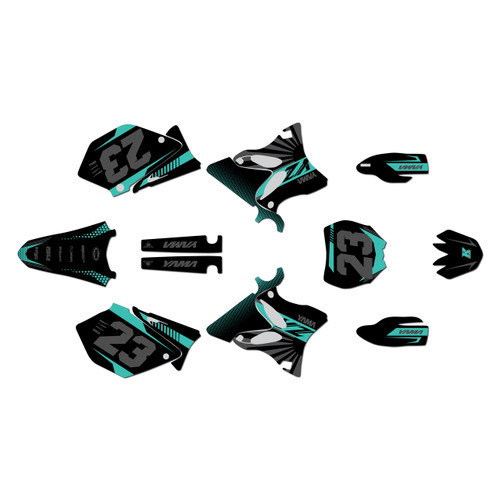 yamaha yz125 graphics kit 2002-2004 fh series teal