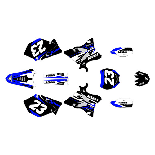 yamaha yz250 graphics kit 2002-2004 evader series blue