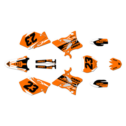 yamaha yz250 graphics kit 2002-2004 evader series orange