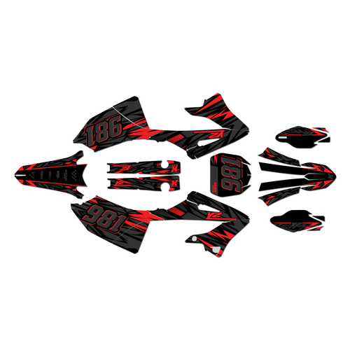 yamaha yz250x graphics kit 2023-2026 twitch series red