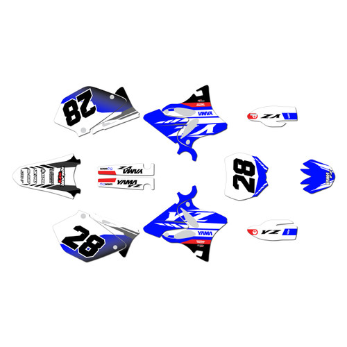 yamaha yz250 graphics kit 2002-2004 factory series blue