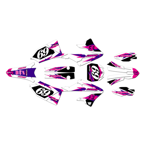 yamaha yz250x graphics kit 2023-2026 vintage series magenta
